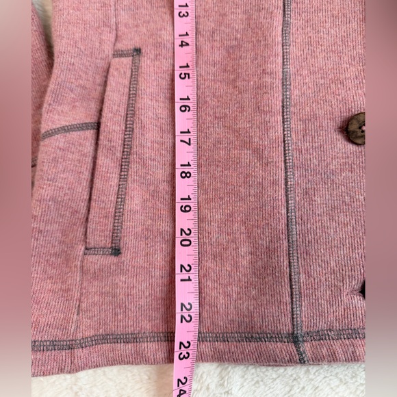 prAna Button Front Knit Jacket | Cozy PNW Layer | Pink Heather | Medium - Picture 9 of 11